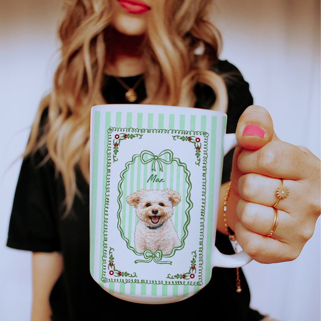 Personalized Dog Or Cat Watercolor Portrait From Photo Mug