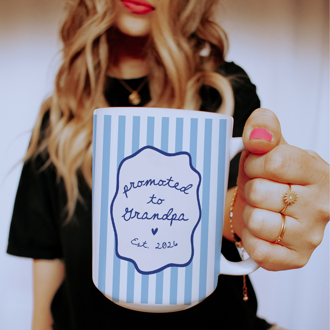 Personalized Promoted To Grandparents Mug