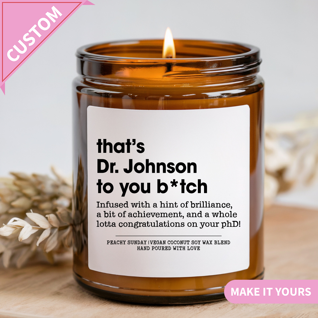 Personalized Phd Graduation Candle