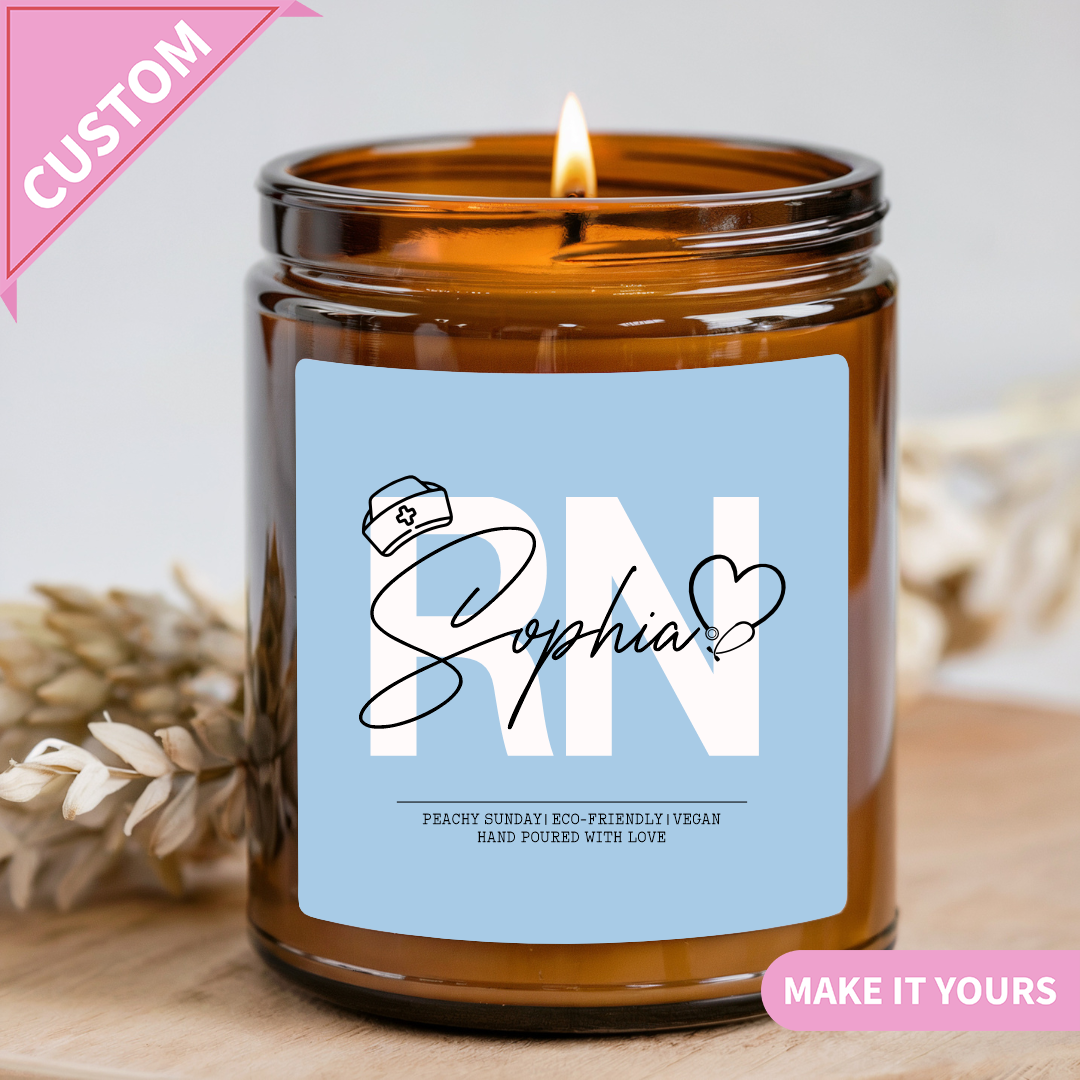 Personalized Registered Nurse Candle