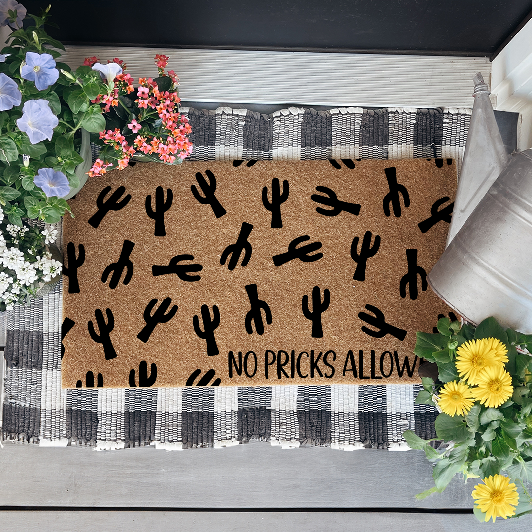 No Pricks Allowed Cactus Doormat