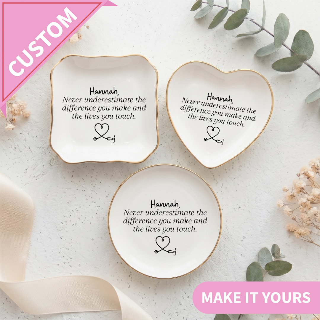 Personalized Never Underestimate The Difference Ring Dish
