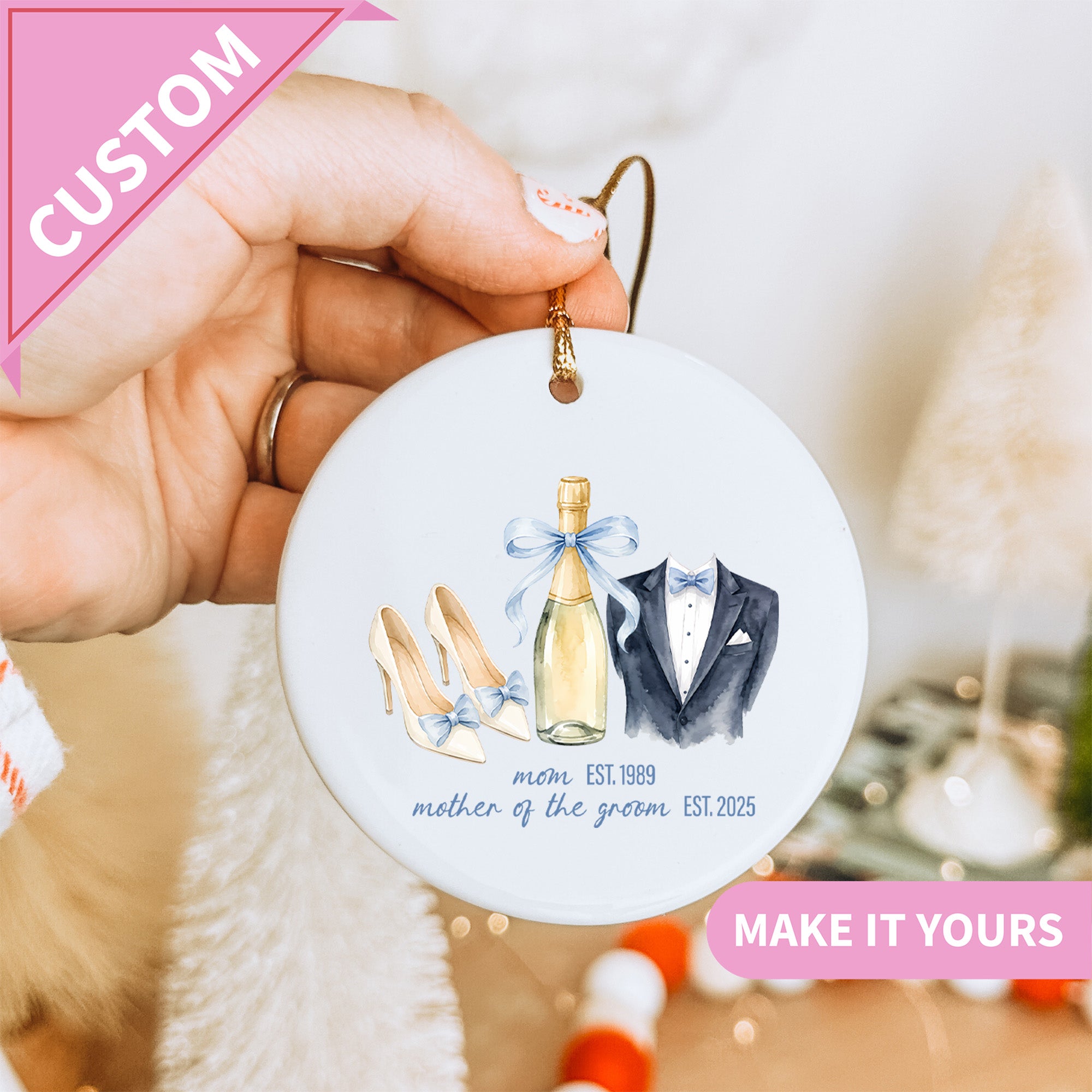 Personalisierbarer Ornament für die Eltern der Braut