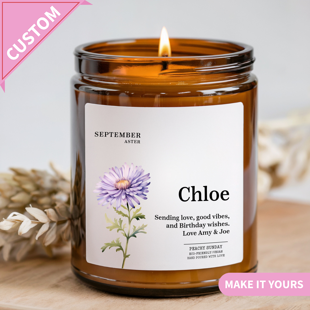 Personalised Birth Flower Candle