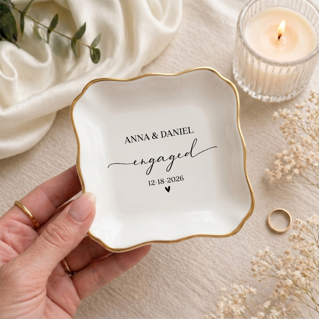 Personalized Engaged Ring Dish
