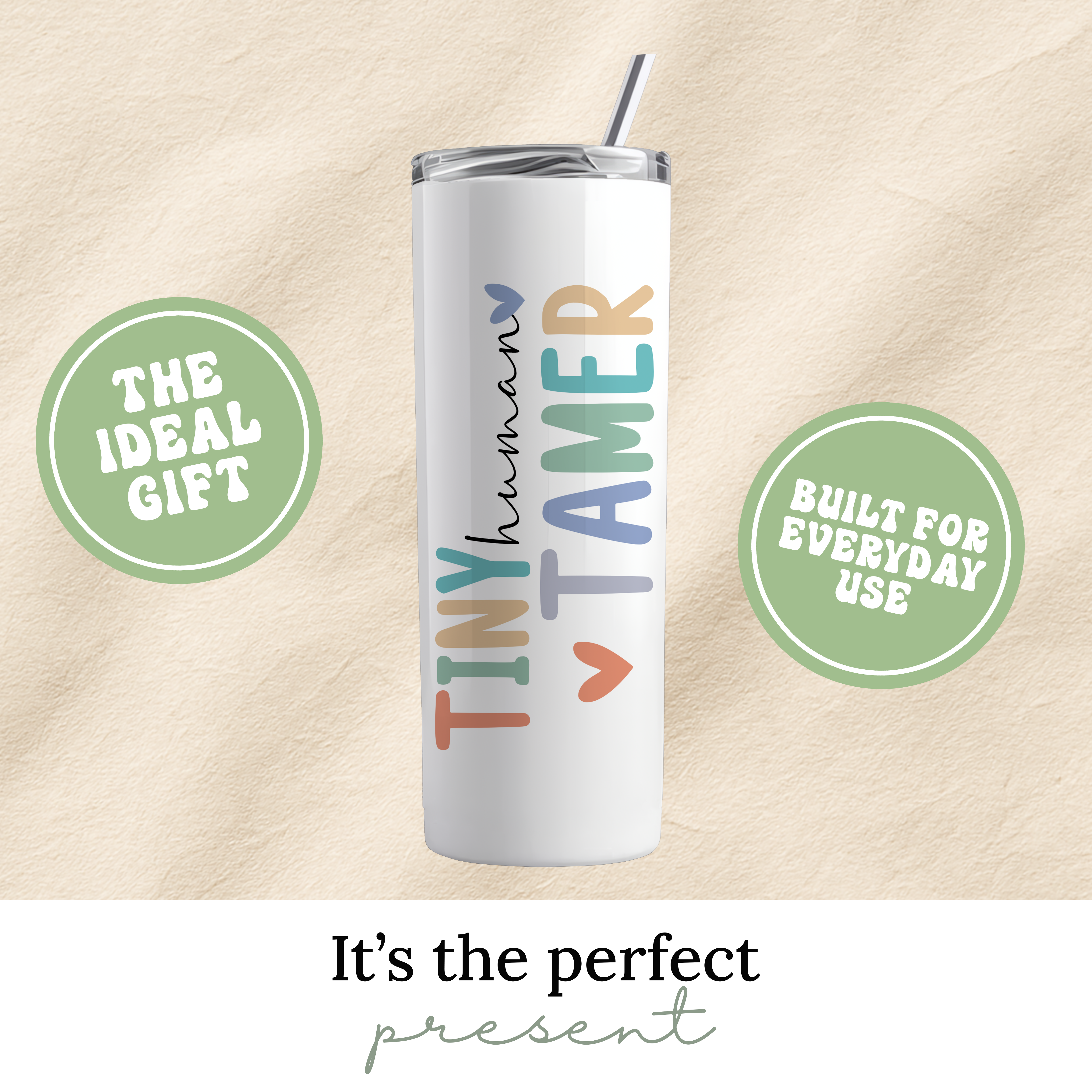 Personalized Tiny Human Tamer Tumbler
