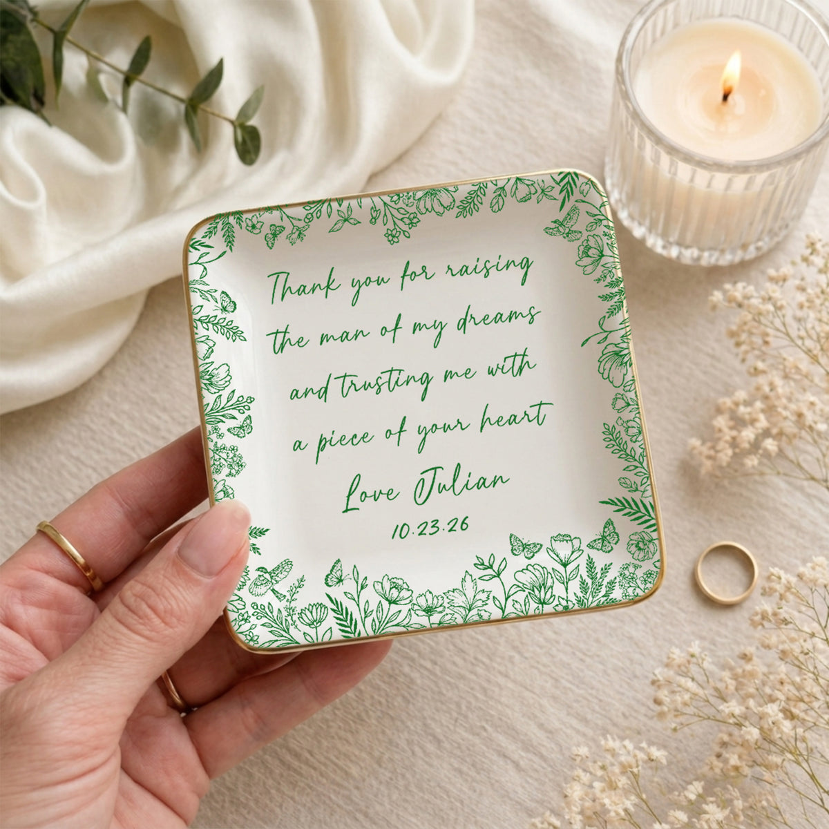 Personalized Thank You For Raising The Man Of My Dreams Ring