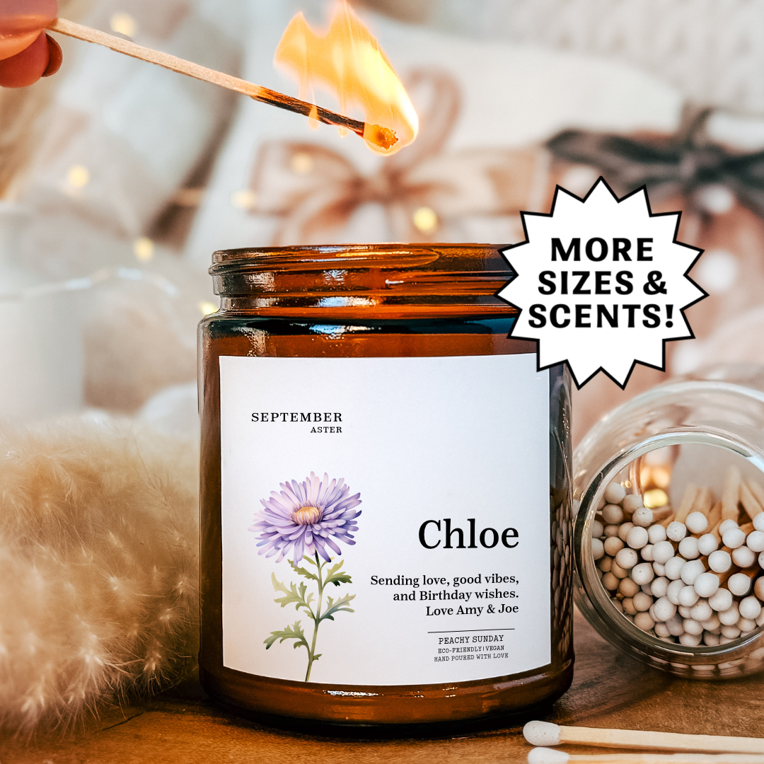 Personalised Birth Flower Candle