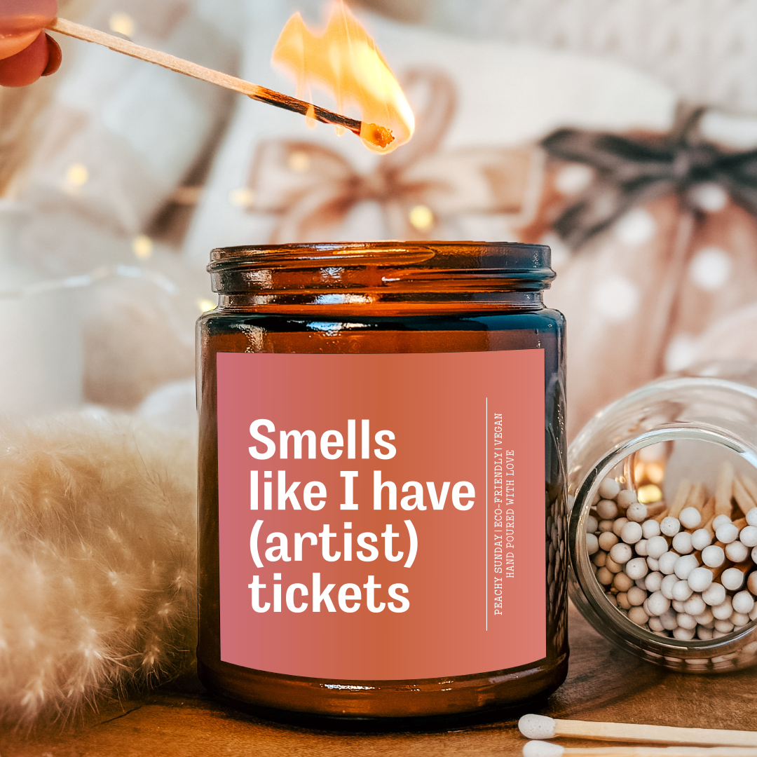 Personalized Concert Tickets Candle