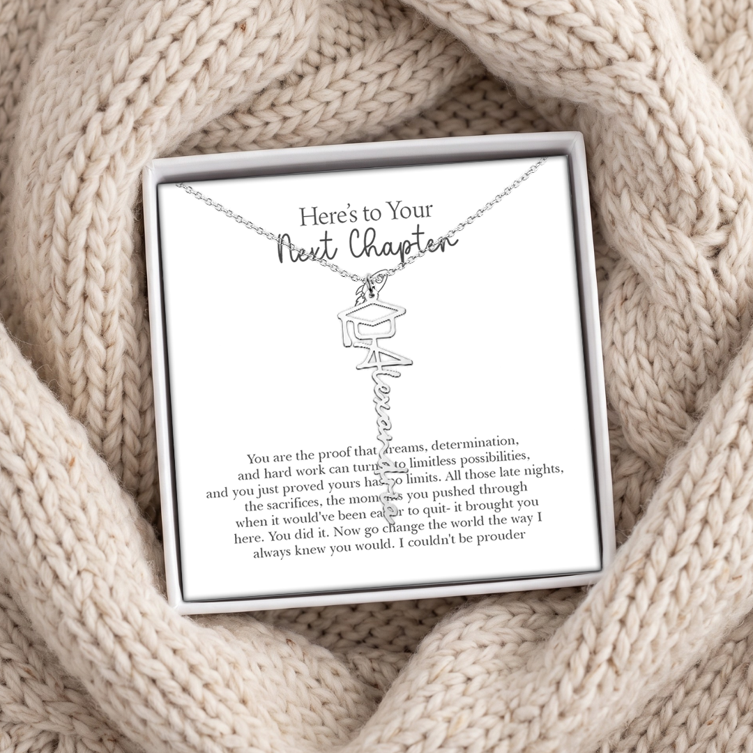 Personalized Here's To Your Next Chapter Necklace