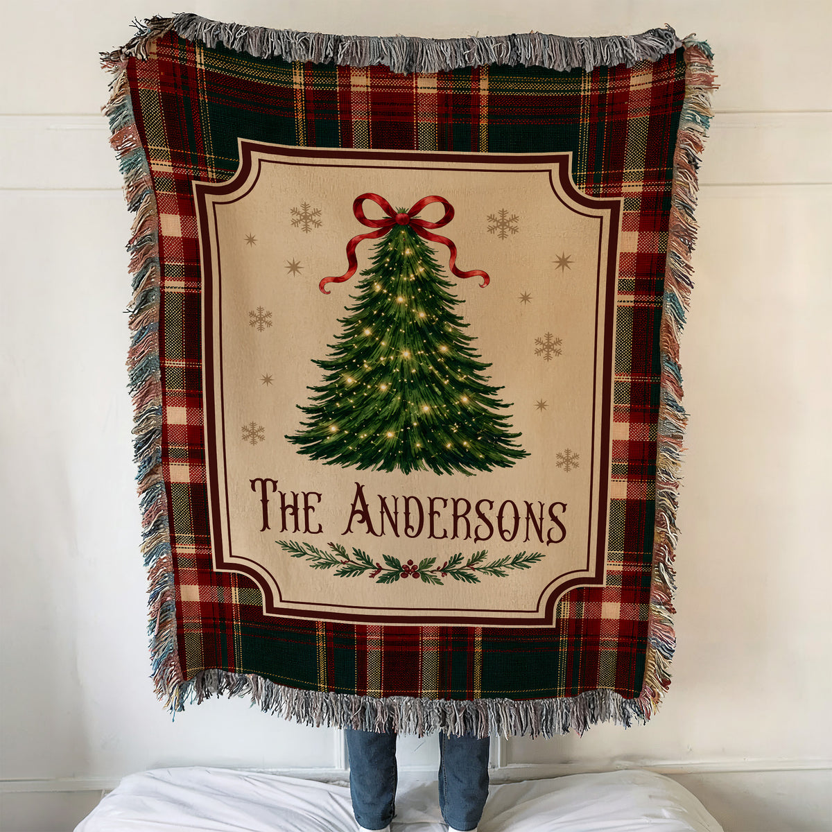Personalisierte gewebte Weihnachtsdecke