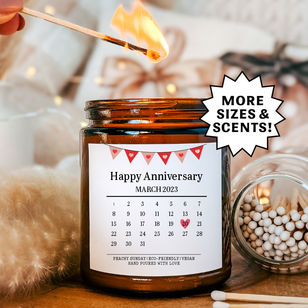 Personalised Anniversary Date Candle