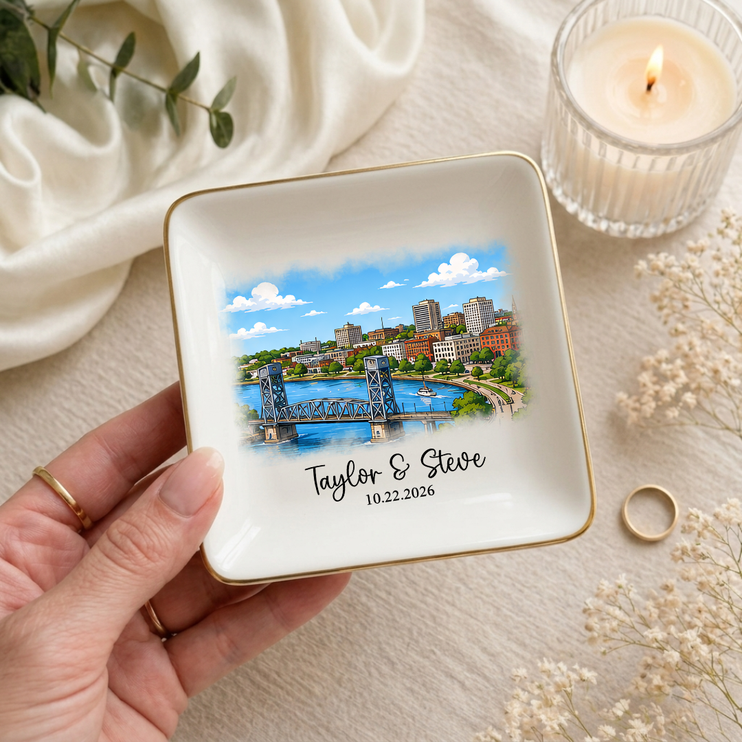 Personalized Skyline Ring Dish