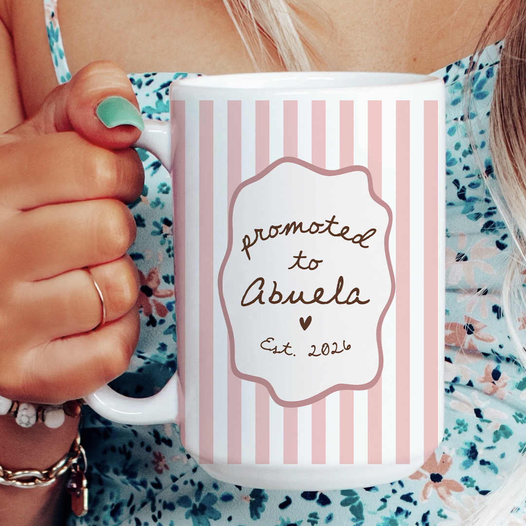 Personalized Promoted To Grandparents Mug