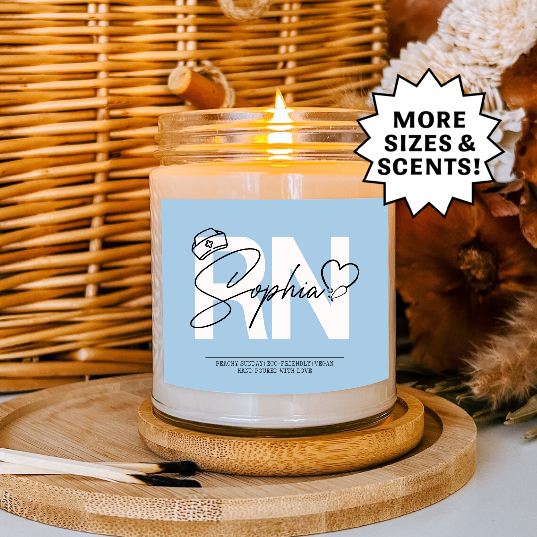Personalized Registered Nurse Candle