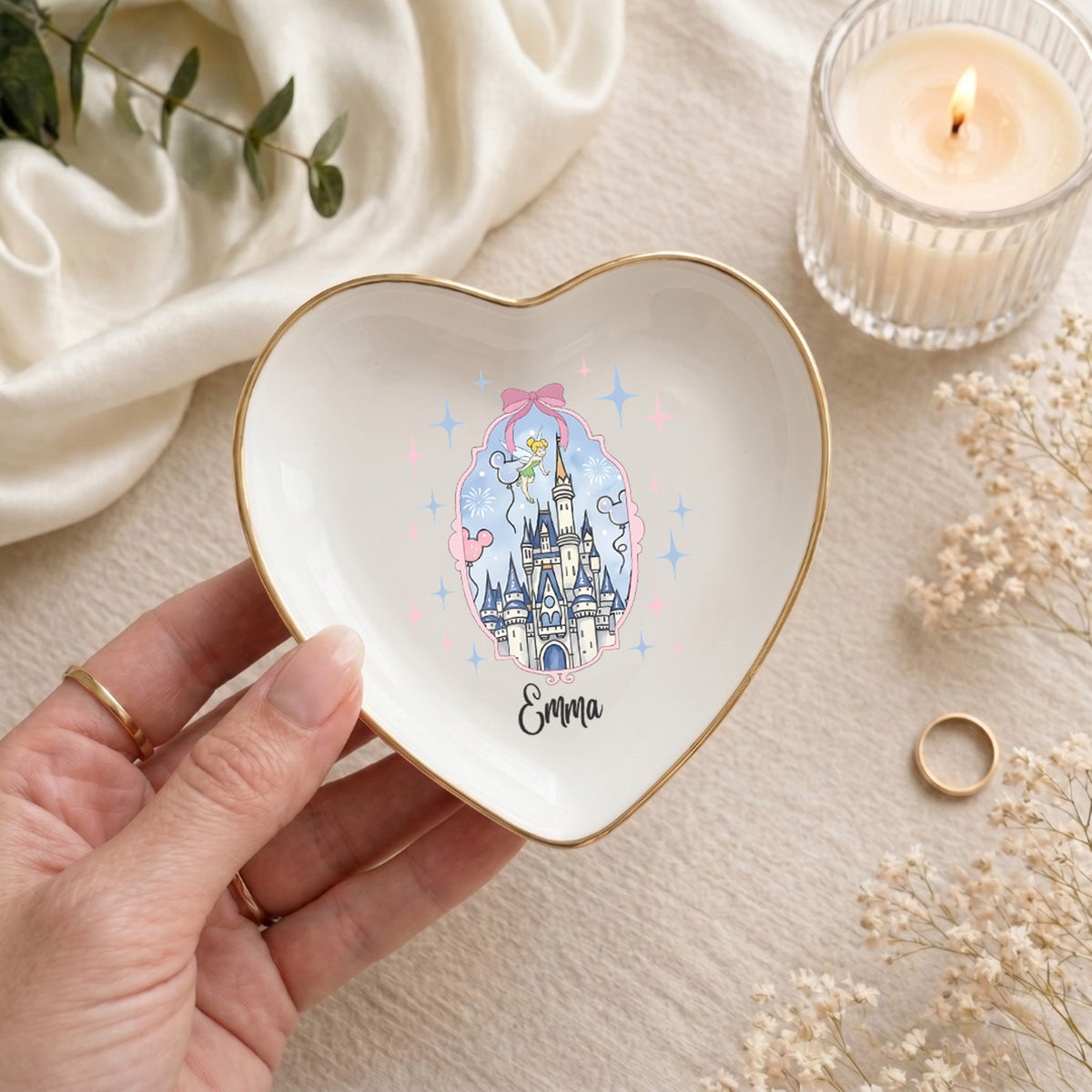 Personalisierte Ringschale mit Prinzessinnenschloss