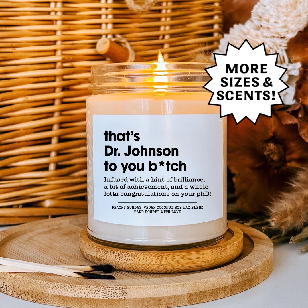 Personalized Phd Graduation Candle