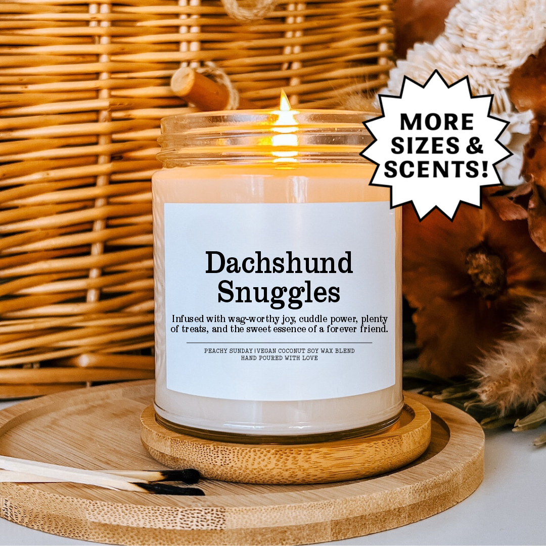 Dachshund Snuggles Candle