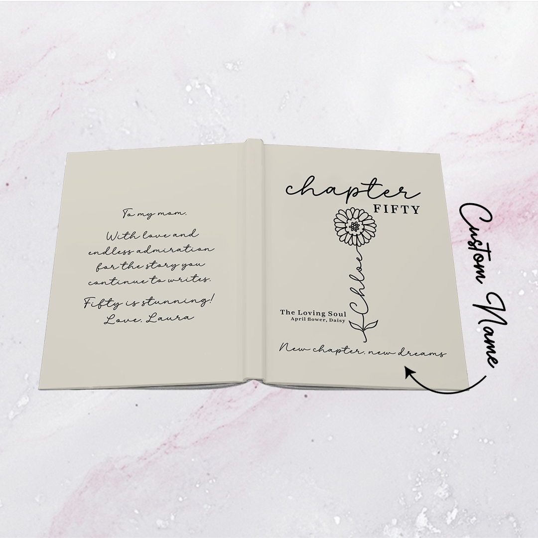 Personalized 50th Birthday Birth Month Flower Journal
