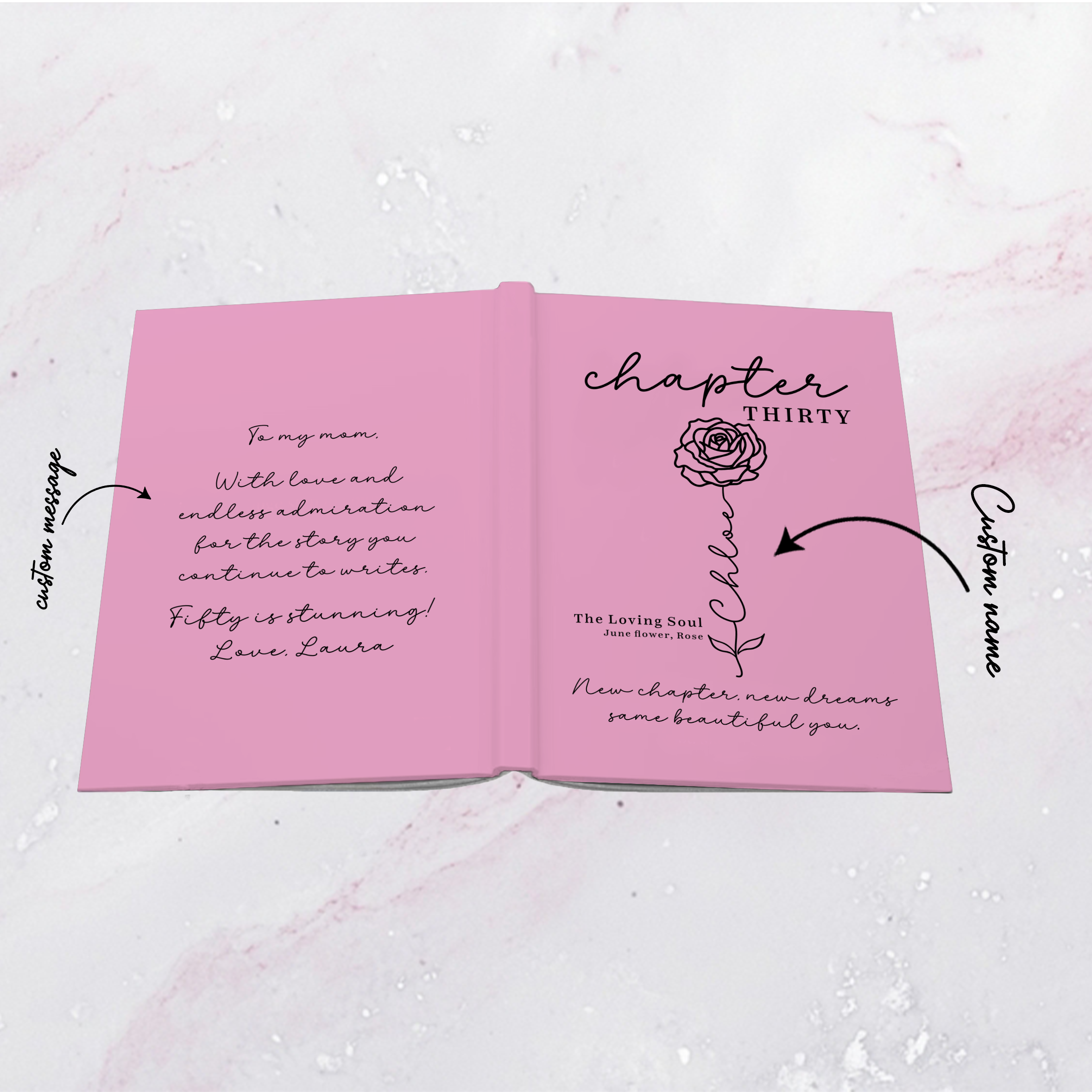 Diario personalizado para el 50.º cumpleaños