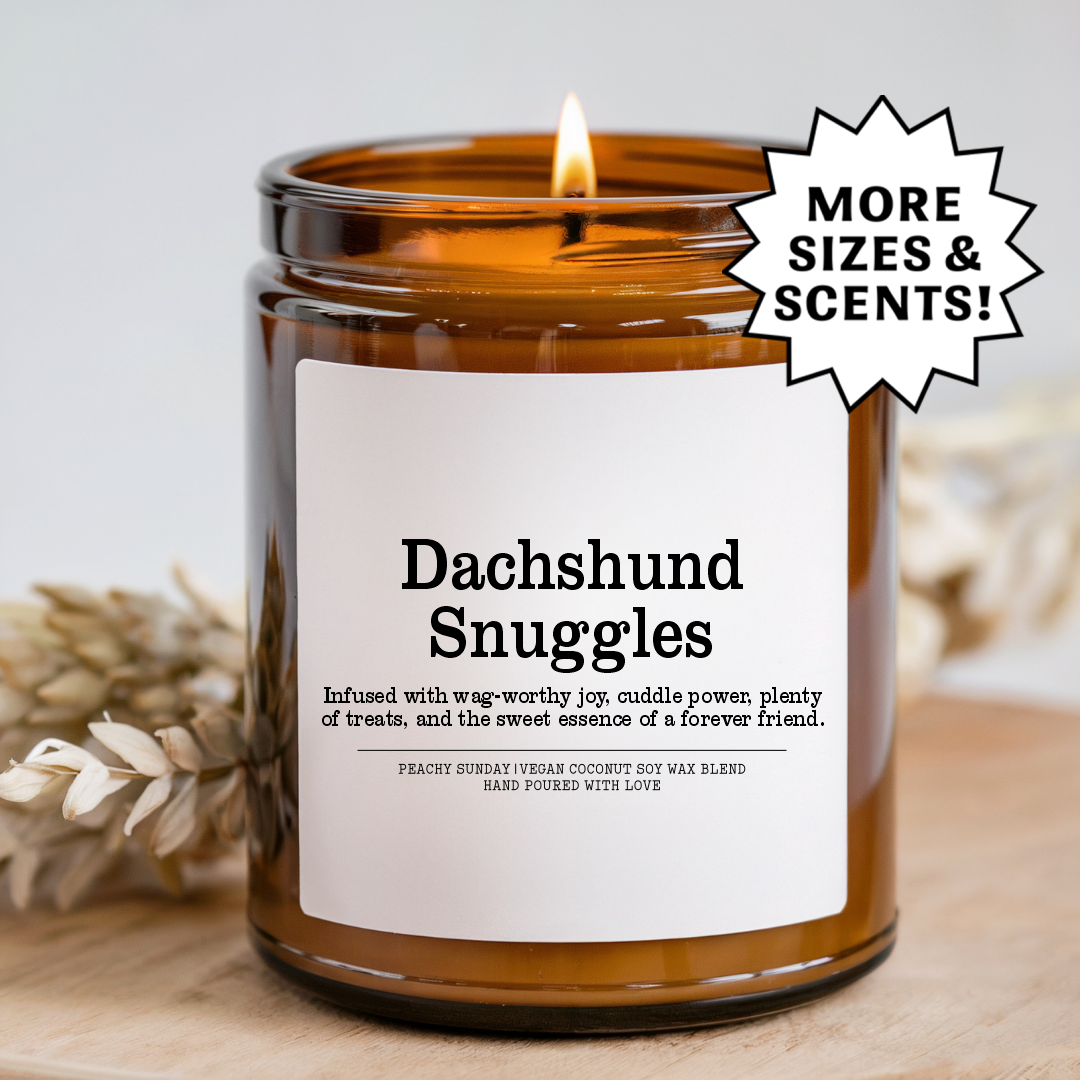 Dachshund Snuggles Candle