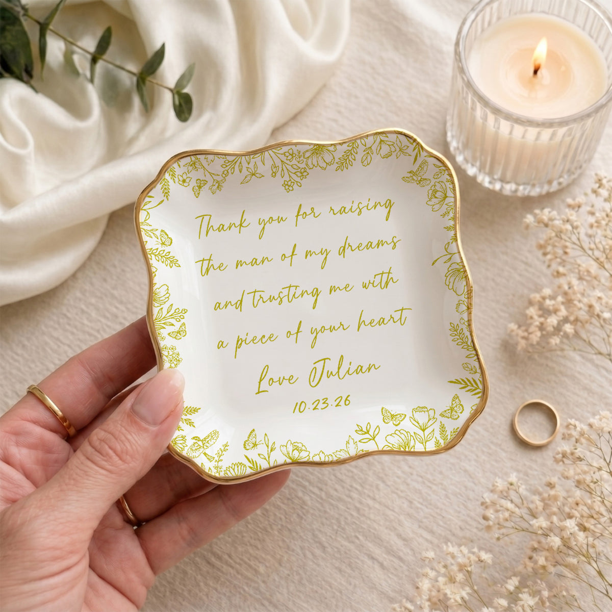 Personalized Thank You For Raising The Man Of My Dreams Ring