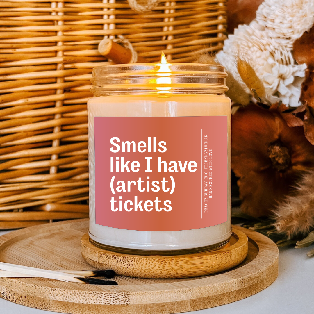 Personalized Concert Tickets Candle