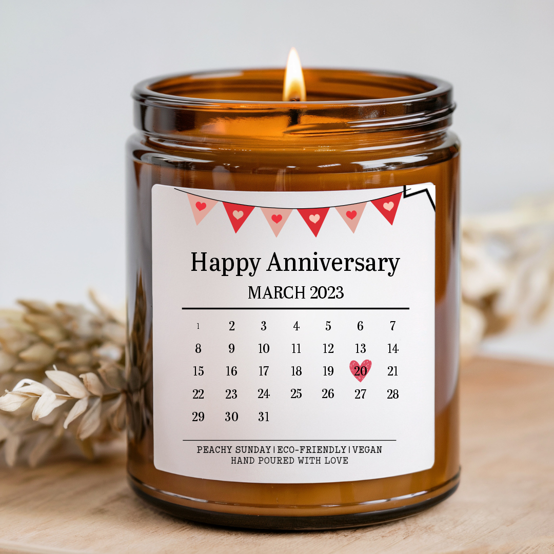Personalised Anniversary Date Candle