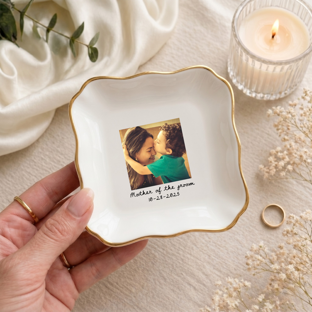Personalized Photo Mother Of The Groom Ring Dish
