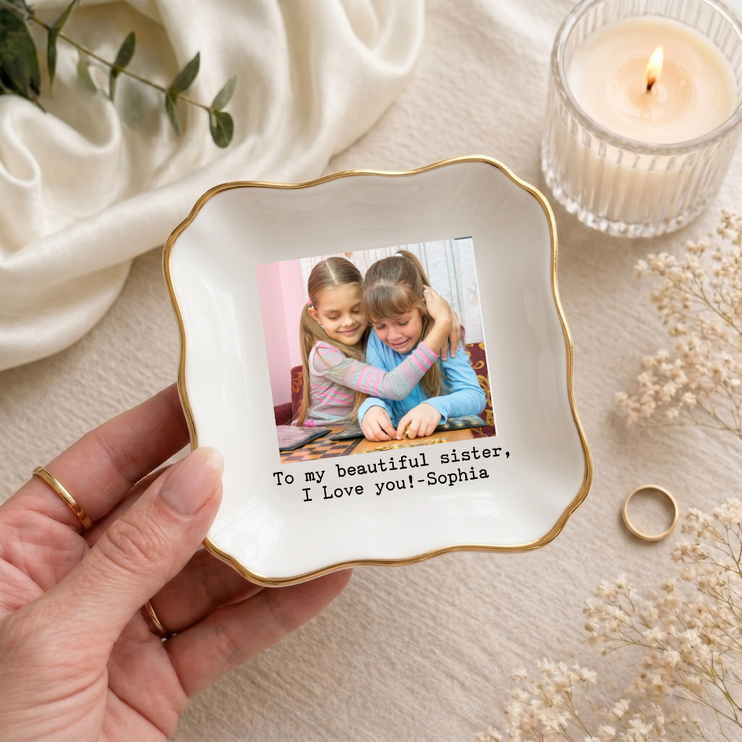 Personalized Sister Photo Ring Dish