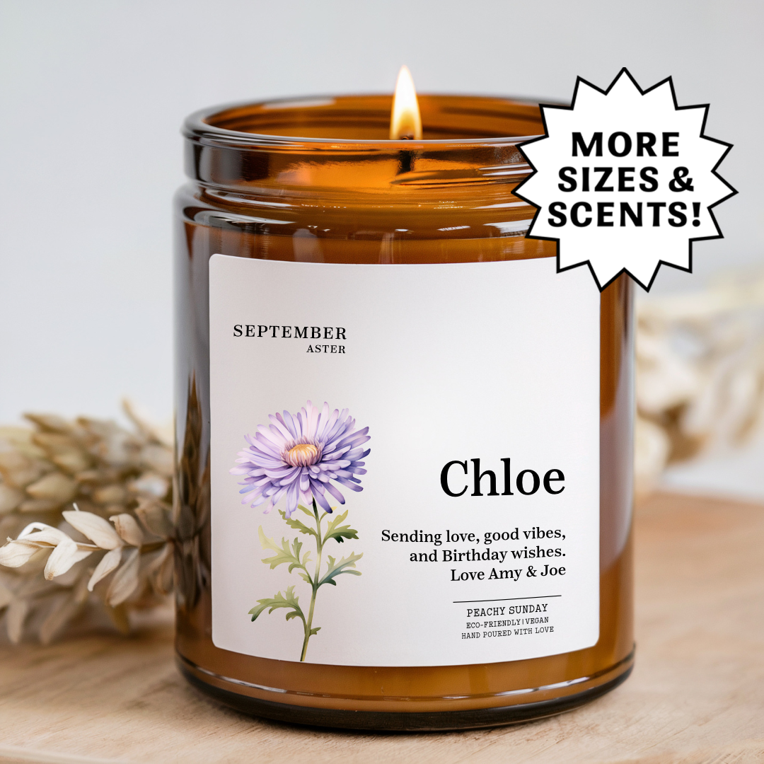 Personalised Birth Flower Candle