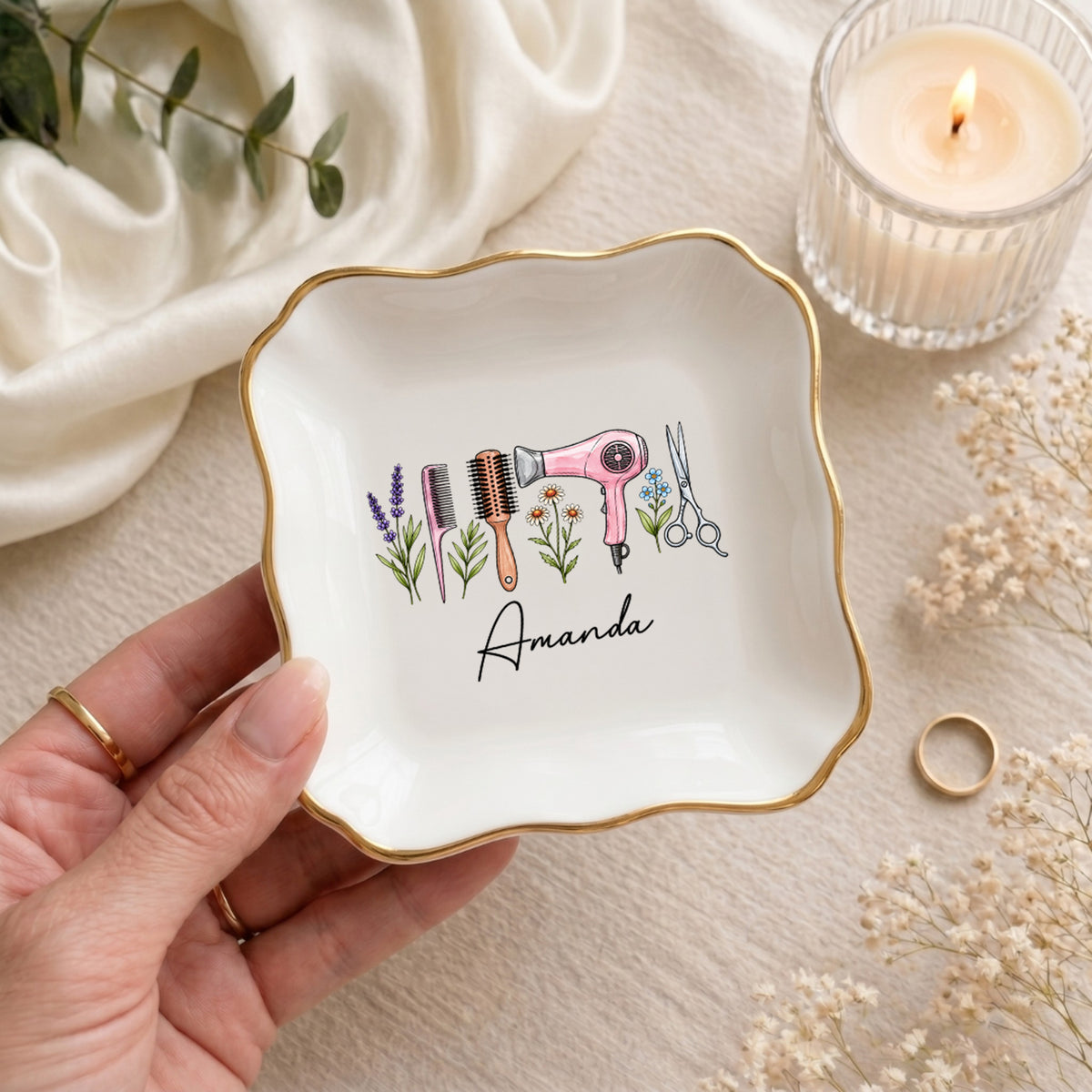 Vide-poche personnalisé pour coiffeuse