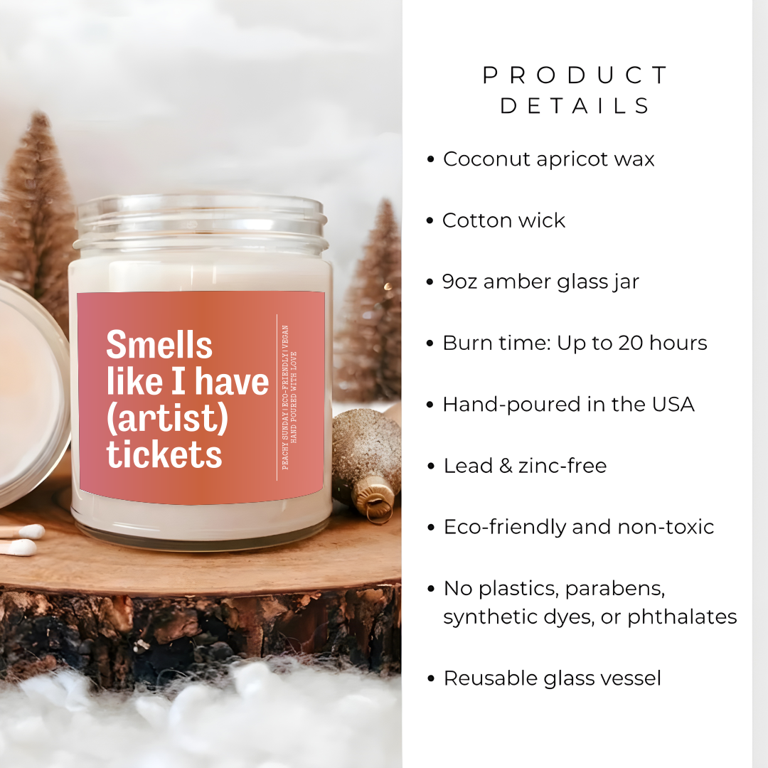 Personalized Concert Tickets Candle