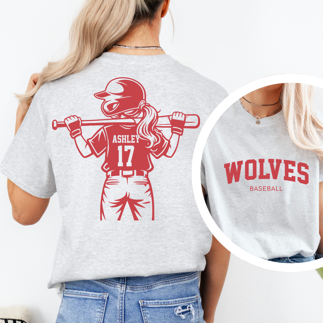 Personalized Baseball Player Tee With Name And Number