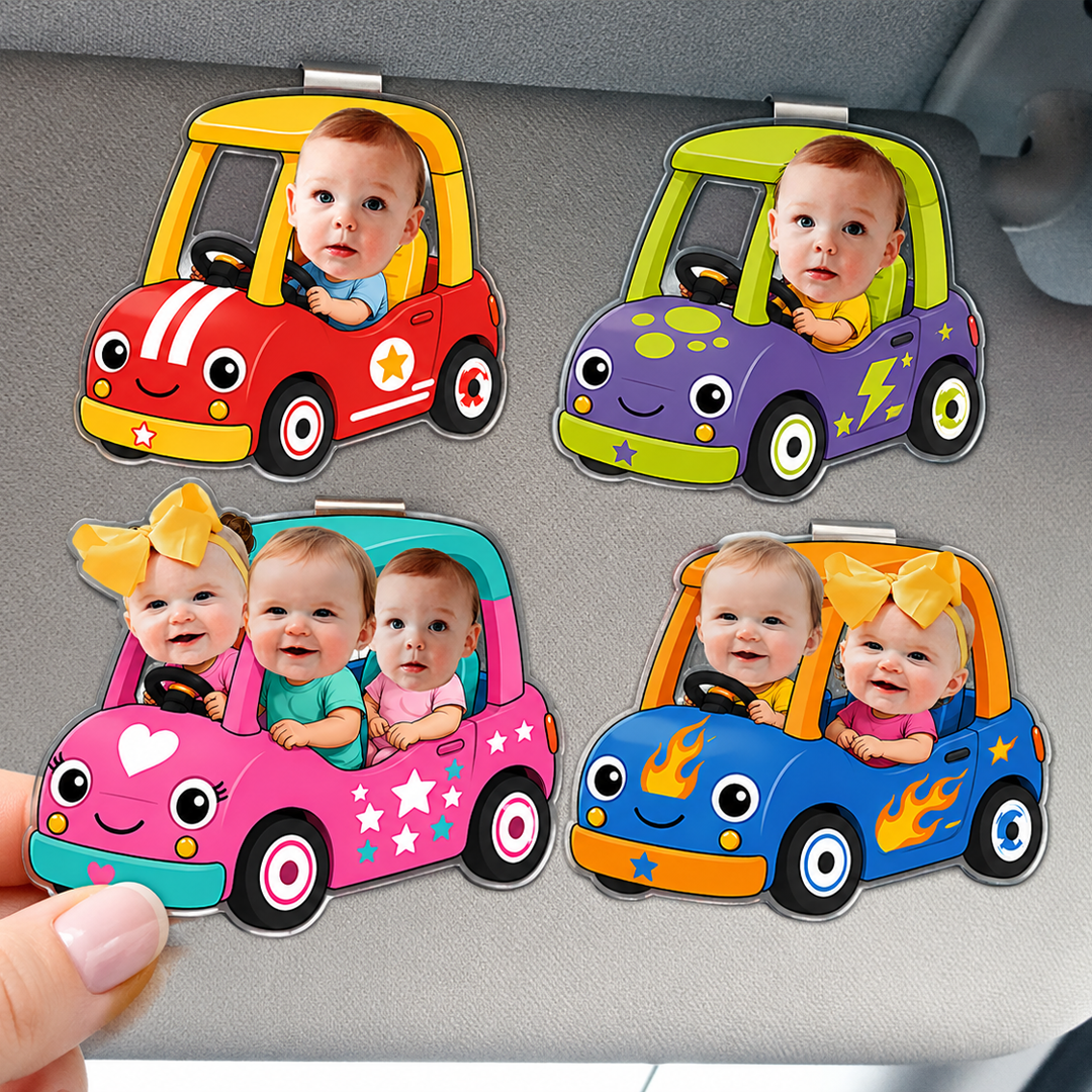 Personalized Kids Face Car Visor Clip