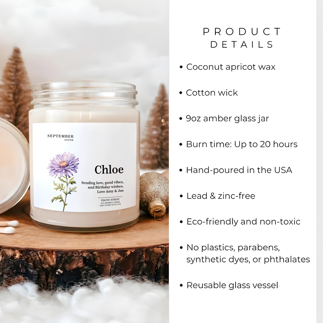 Personalised Birth Flower Candle