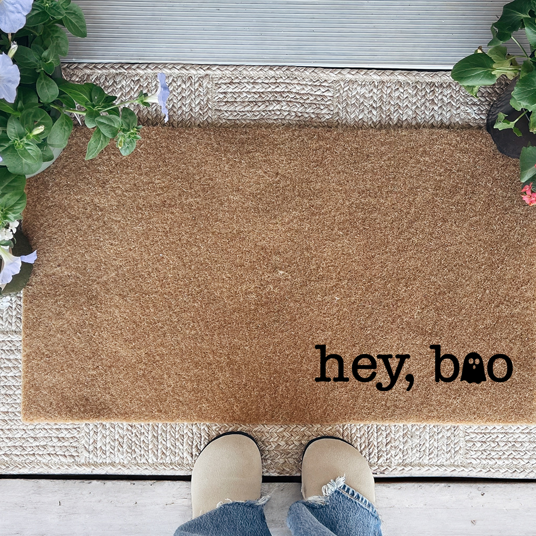 Hey Boo Halloween  Doormat