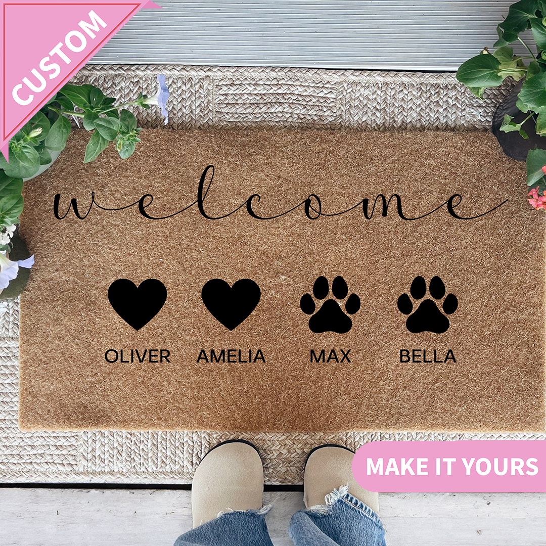 Personalized Dog Doormat With Family Names
