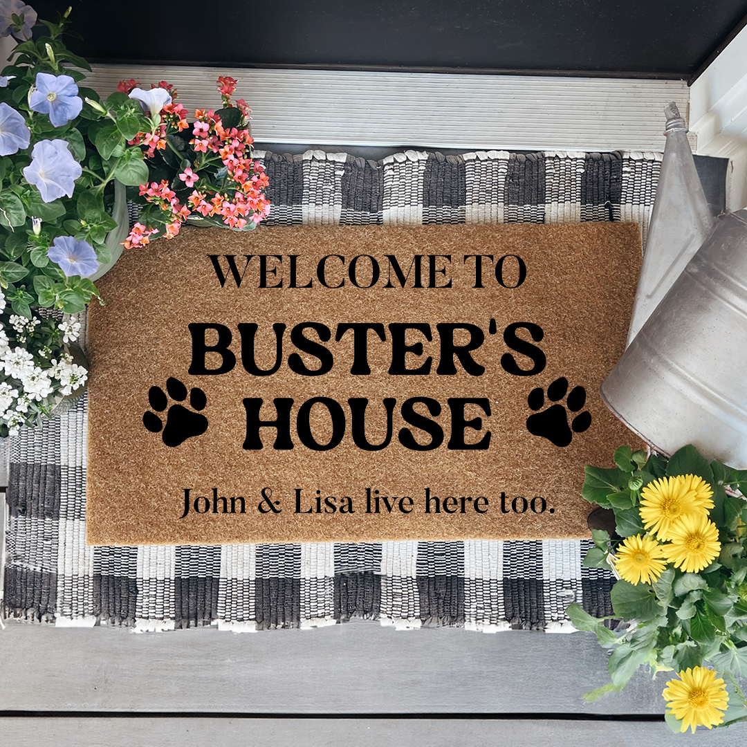 Personalized Dog Name Welcome Doormat For Dog Lovers