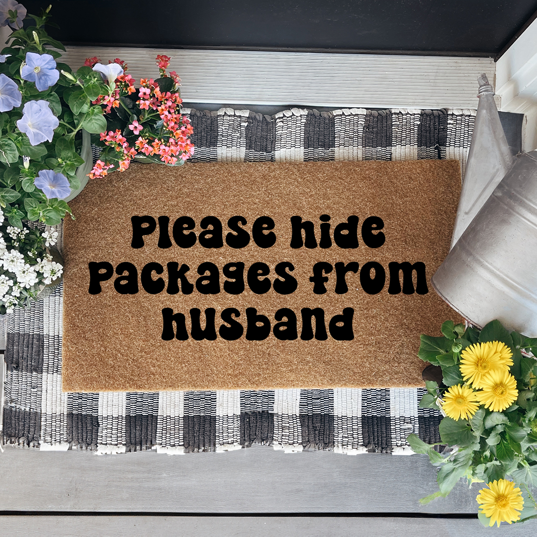 Please Hide Packages From Husband Doormat