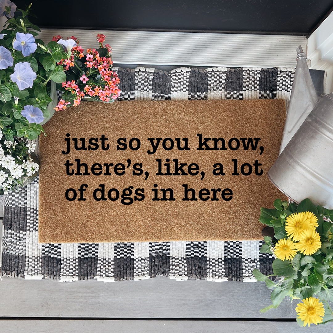Just So You Know There's A Lot Of Dogs Here Funny Dog Doormat