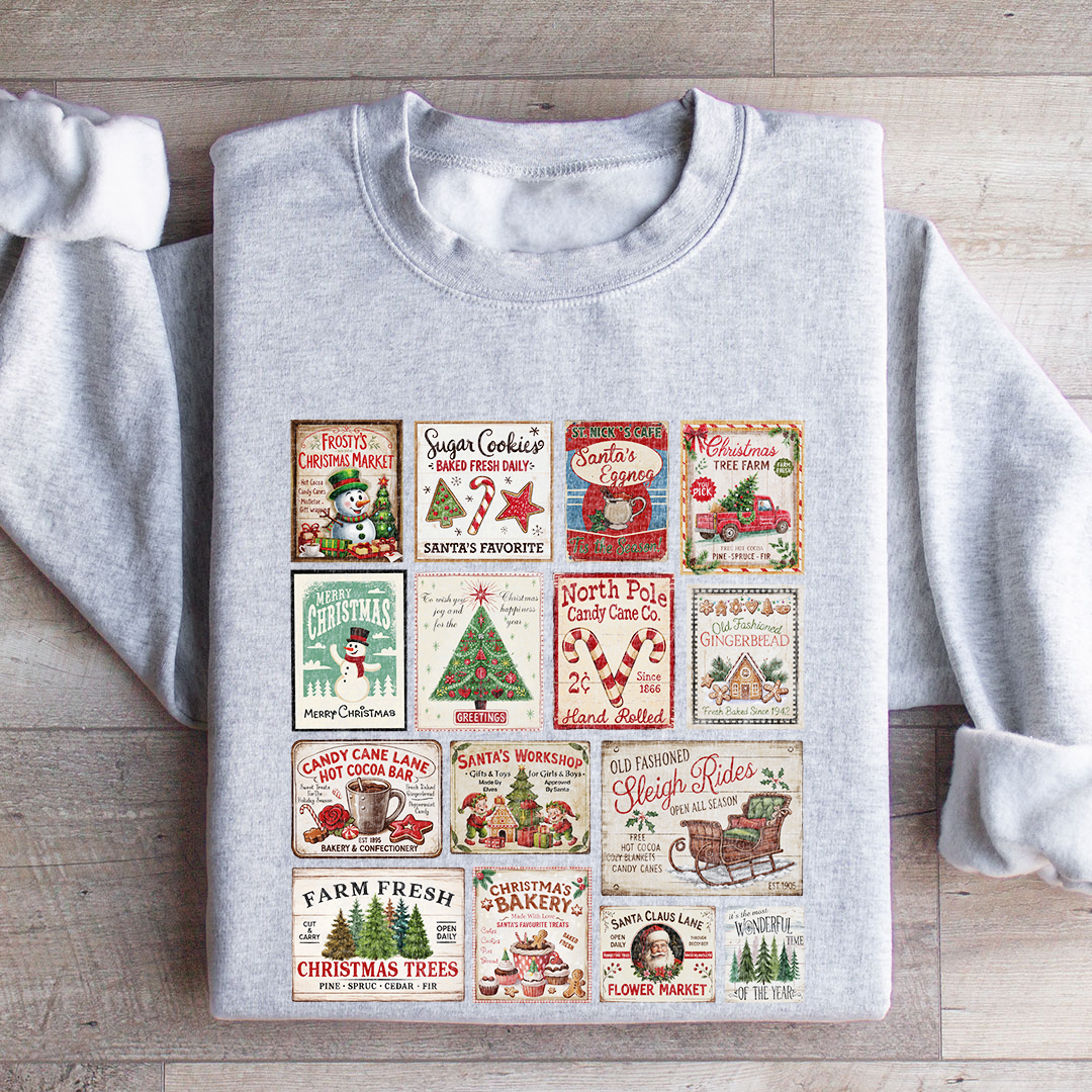 Vintage Christmas Stamps Sweatshirt