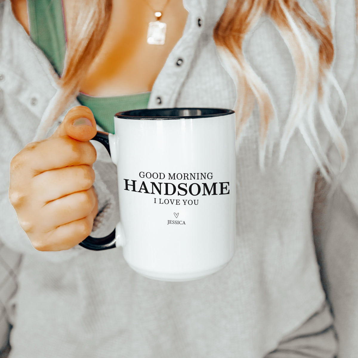 Mug personnalisé « Bonjour, beau gosse »
