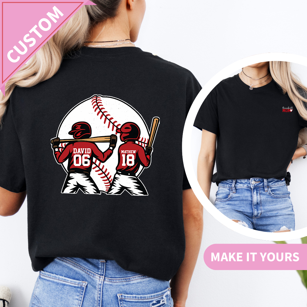 Custom Game Day Baseball Family Support Tee