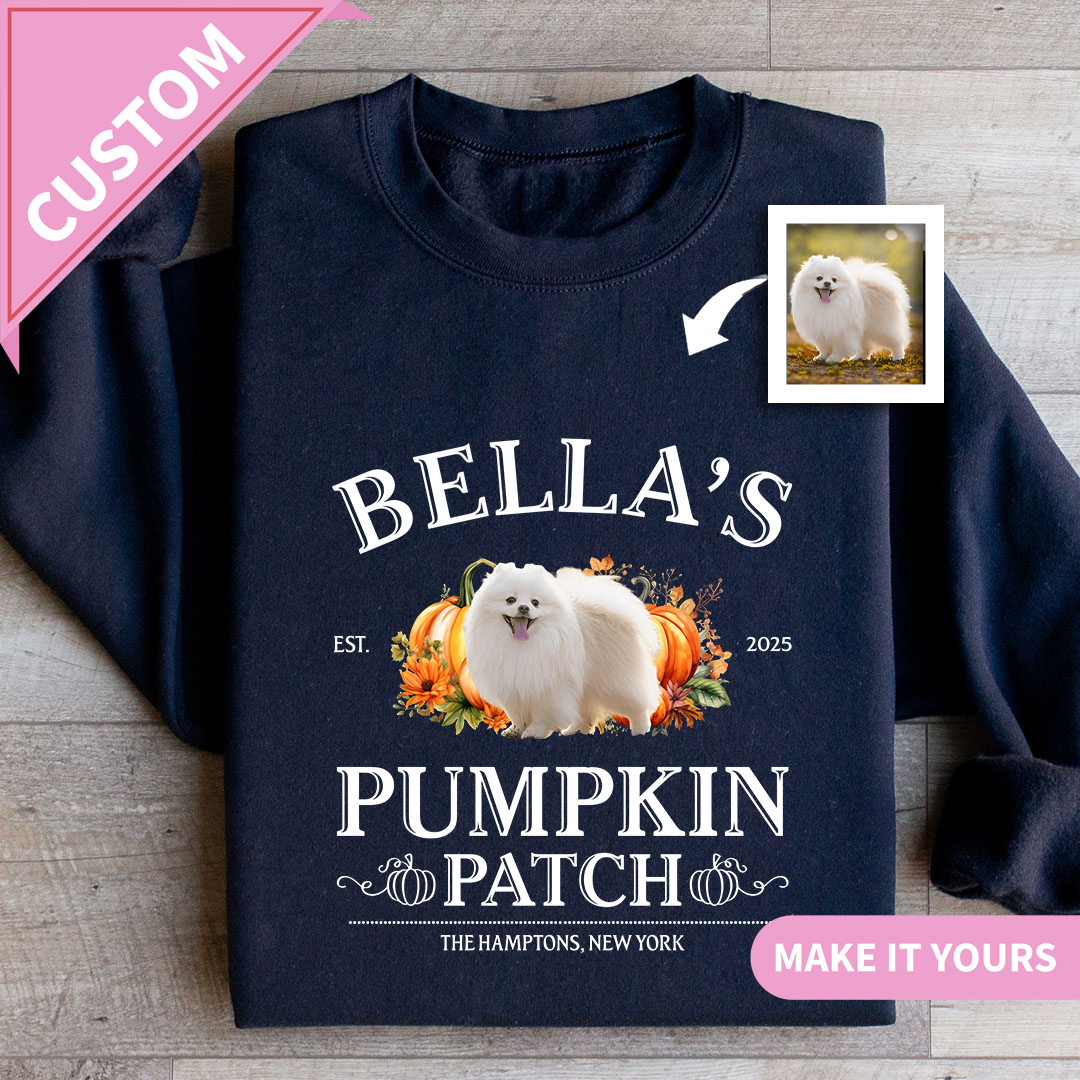 Custom Pumpkin Fall Dog Lover Gift Sweatshirt