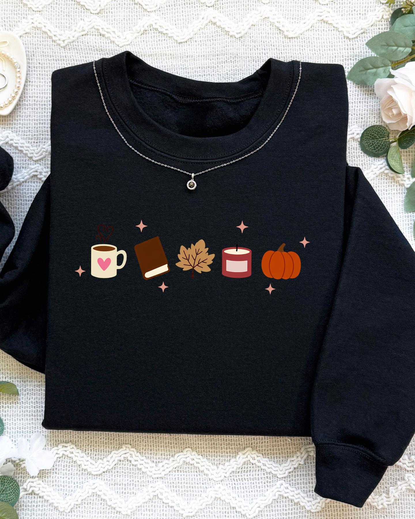Book Lover Fall Embroidered Sweatshirt