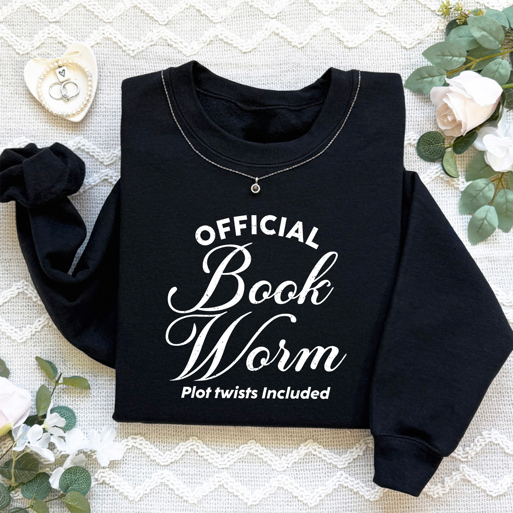 Official Book Worm Plot Twists Included Sweatshirt