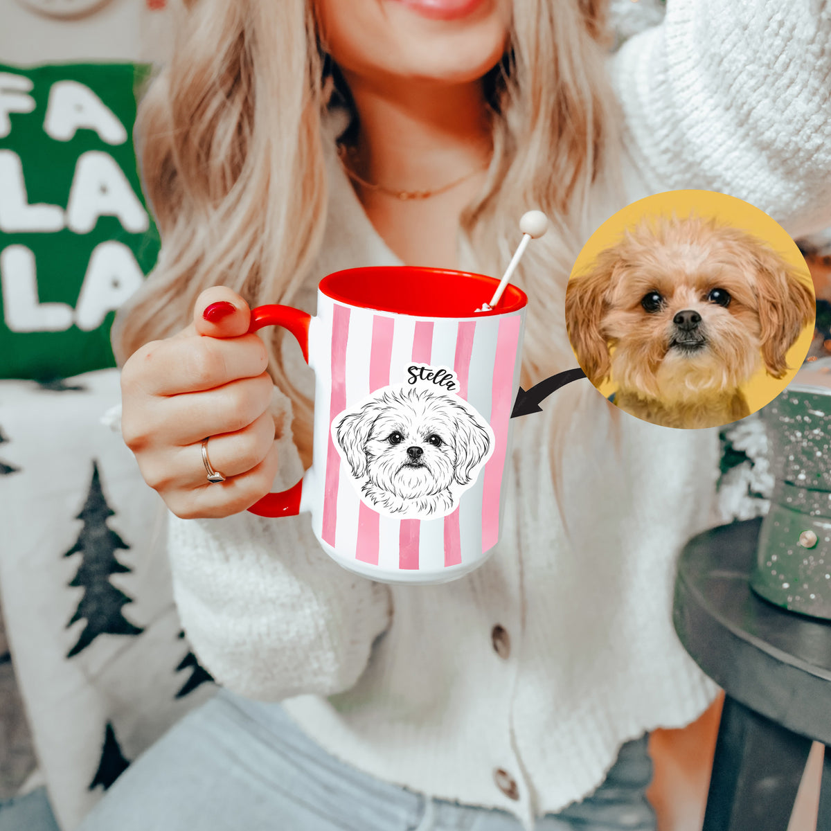 Taza personalizada con retrato de mascota