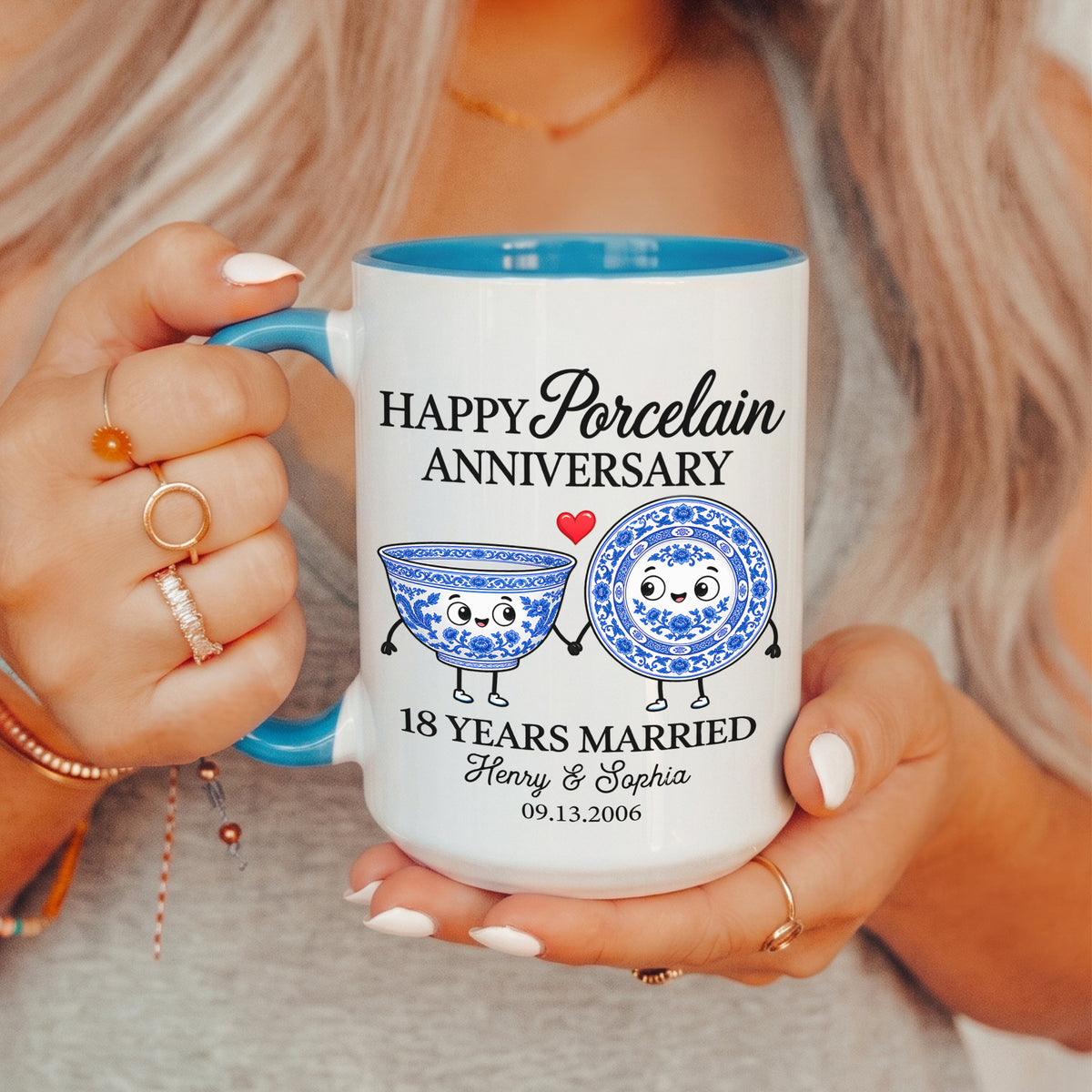 Personalized 18th Wedding Anniversary Mug