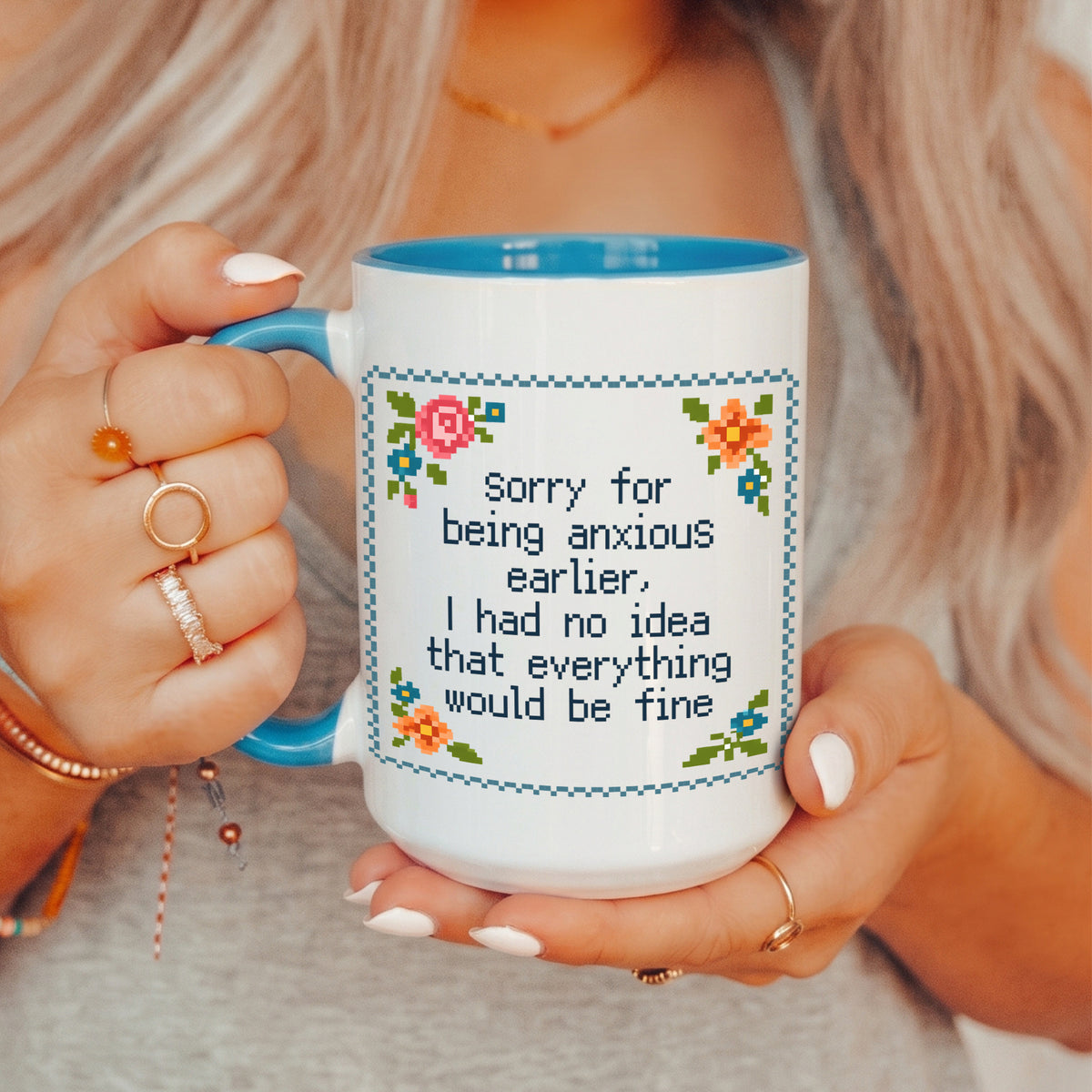 Tasse „Entschuldigung, dass ich vorhin so ängstlich war“